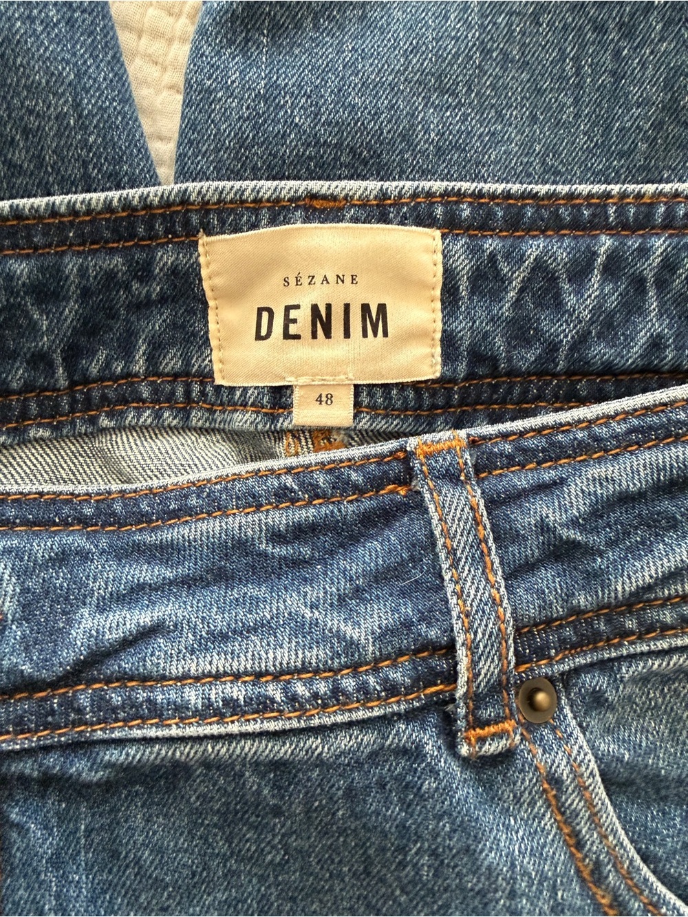 Sezane Le Crop Cropped Wide-Leg Jeans - Light Blue Denim - Picture 3 of 4